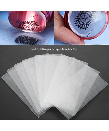 10 PCS Nail Art Stamper Set - Silicone Clear Nail Polish Transfer Stamper & Scraper for Perfect DIY Nail Decor - Buy Online on GoSupps.com