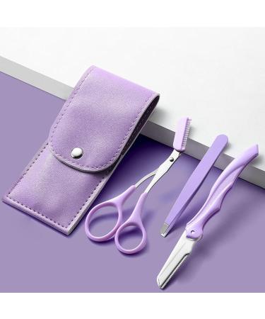Eyebrow Shaping Grooming Kit - Precision Eyebrow Grooming Kit | Eyebrow Trimming Grooming Kit With Storage Bag For Women Men Purple - Buy Online on GoSupps.com