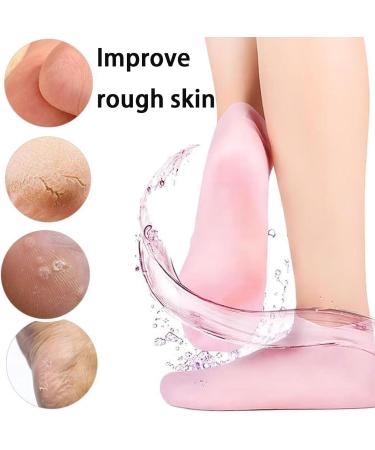 2 Pairs Silicone Socks for Women Moisturizing Socks Silicone Pedicure Socks Anti-Slip Silicone Socks for Repairing Cracked Heel Dry Feet Moisturizing Feet and Softening Rough Skin - Buy Online on GoSupps.com