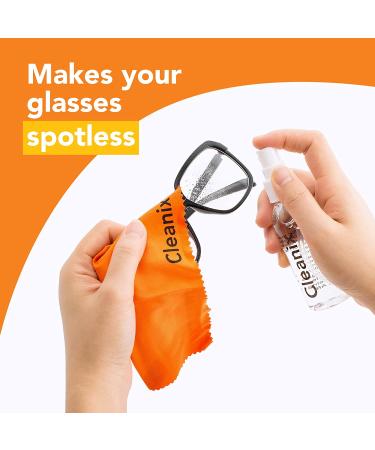 Cleanix Alcohol-Free Glasses Cleaner Set - 2oz Spray Bottles with Microfiber Cloths (2 Pack) - Buy Online on GoSupps.com