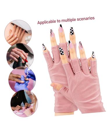 Ipetboom 2 Pairs Uv Gloves Gel Nail Gloves Nail Uv Lamp Gloves for Uv Nail Gloves Nail Art Accessories Nail Art Accessory Manicure Gloves Nail Gel Manicure Tools Cotton Anti-black - Buy Online on GoSupps.com