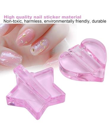 2pcs Embossed Nail Art Molds - Star & Heart Shape Metal Frame Tools for Professional Manicure - Buy Online on GoSupps.com