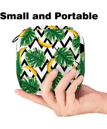 Menstrual Pad Bag with Zipper | Tropical Stripes Ladies Napkin Pouch & Tampons Collection Bag for Women & Girls | International Shipping Available - Buy Online on GoSupps.com