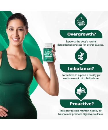 Happee Candida Complex Supplement Candida Cleanse for Overgrowth Support Caprylic Acid Oregano & Probiotics for Yeast Balance Gut & Immune Support 60 Caps - Buy Online on GoSupps.com