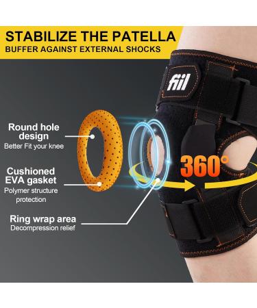 Adjustable Hinged Knee Brace for Meniscus Tear - Decompression Support with Removable Stabilizers & Gel Pads - Arthritis & Tendinitis Pain Relief for All Sizes - Medium Black - Buy Online on GoSupps.com