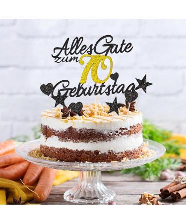 70th Birthday Cake Decorations - Gold Rock 11-Piece Set | Happy 70th Birthday Cake Topper for Men & Women - Buy Online on GoSupps.com