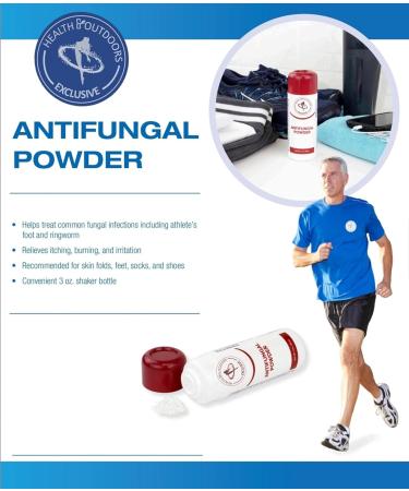 Buy Antifungal Powder 3oz for Athlete's Foot & Ringworm - Best Moisture Absorbing Topical Treatment for Fungal Infections | International Shipping Available - Buy Online on GoSupps.com