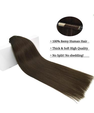 Doores Real Hair Extensions Clip 45cm 18 Inch - Light Dark Brown 120g Remy Clip-In Human Hair for Thick Hair - Buy Online on GoSupps.com