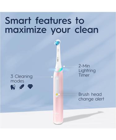 Oral-B iO3 Electric Toothbrush - 4 Heads, 3 Modes, Teeth Whitening, Pink, UK Plug + Refills - Buy Online on GoSupps.com