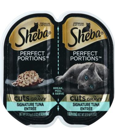 Sheba Perfect Portions Premium Cat Food - Cuts In Gravy - Signature Tuna Entre - Net Wt. 2.6 OZ Per Container - Pack of 6 Containers