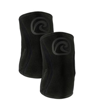 Rehband elbow bandage made of 5mm SBR/Neopren elbow Sleeve for strength sports anatomical design slipproof & tight -fitting for women and men's carbon/black - 1 pair
