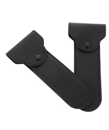 Healeved 2st razor storage bag shaver bag made of leather razor travel cover.Travel razor cover travel cover for razor shaving accessories PU travel double layer