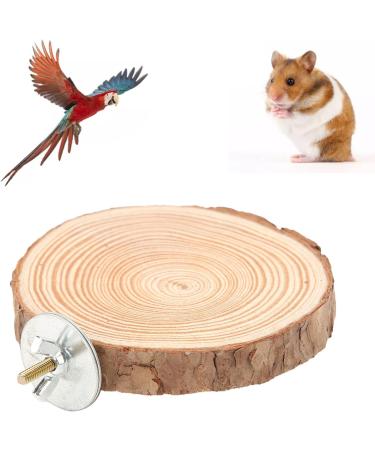 Round Wooden Bird Perch Platform - Cork Seating Board for Parrots & Nymphensittich - 8cm Bird Cage Stand - Buy Online on GoSupps.com