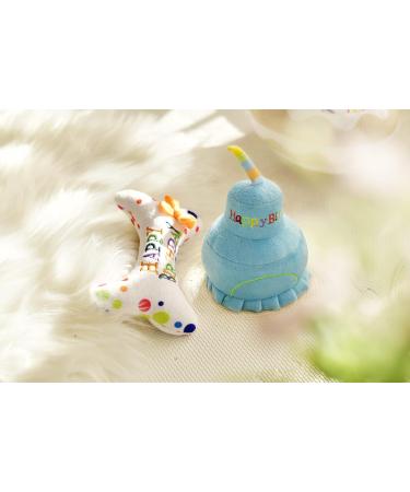 Pet Dog Birthday Cake & Birthday Bone Squeaky Soft Plush Toy - Celebrate Your Dog's Happy Birthday - Buy Online on GoSupps.com