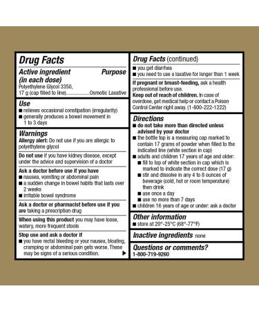 GoodSense ClearLax Polyethylene Glycol 3350 Powder 8.3 oz - Osmotic Laxative - Buy Online on GoSupps.com