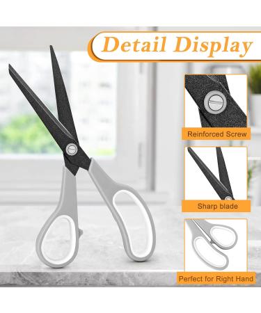 2 Pack 8 inch Scissors Forvencer Non-Stick Titanium Scissors Sharp Heavy Duty Scissors with Comfort Grip All-Purpose Scissors for Kitchen Home School Office Craft Scissors for Art DIY 2 Grey/White & Grey/Orange - Buy Online on GoSupps.com