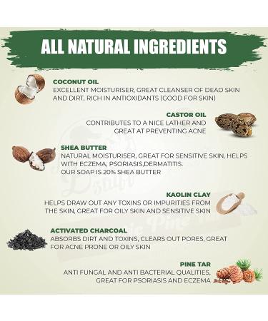 Pine Tar Soap for Men - Handmade Natural Bar Soap with Pine, Basil, Orange, Activated Charcoal & Volcanic Pumice - Buy Online on GoSupps.com