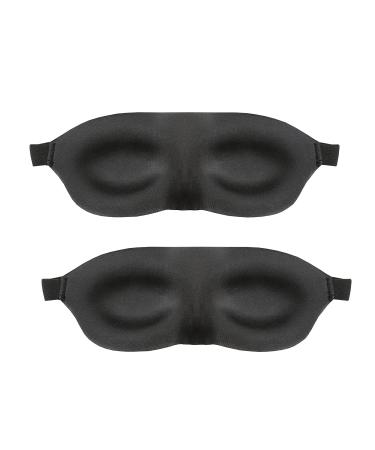 Support Plus Comfy Blink Sleep Masks - Contoured Light Blocking Eye Covers Promote Eye Movement - Set of Two