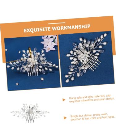 MAGICLULU Bridal Pearl Comb Women Hair Comb Wedding Bridal Wedding Tiara Pearl Tiara Bridal Tiara Bridal Hair Comb Pearl Hair Comb Hair Clips Hair Pin Accessories Bride Girl Abs - Buy Online on GoSupps.com