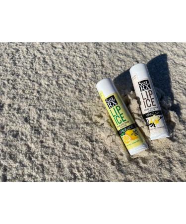 SolRX Lip Ice SPF 30 Lip Balm with Vanilla Sunscreen - 3 Pack | Broad Spectrum UVA/UVB Protection | Anti-Aging Formula - Buy Online on GoSupps.com