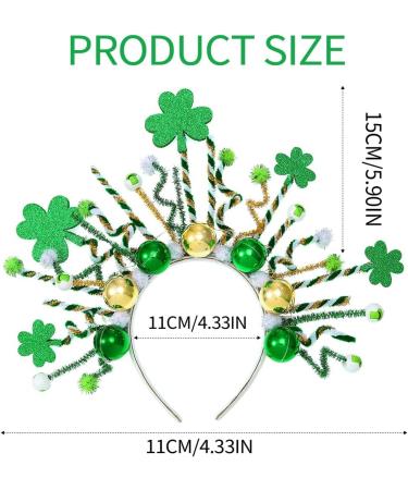 Fashband Light Up St.Patrick's Day Headband LED Green Shamrock Headbands Irish Clover Hair Hoop Hair Accessories for Women - Buy Online on GoSupps.com