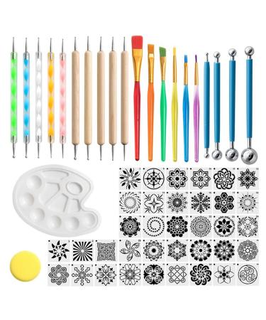 Happlignly Mandala Dotting Tools Rock Dot Stencils for Painting Tool Set Craft Kits for Nail Mandala Arts Drawing