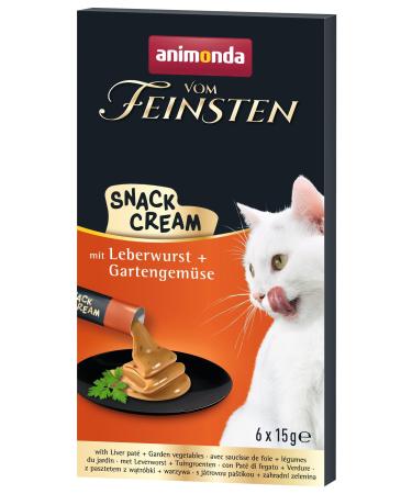 animonda Vom Feinsten Adult Snack Cream with liver sausage + garden vegetables 6x15 g with liver sausage + garden vegetables 15 ml (pack of 6) - Buy Online on GoSupps.com