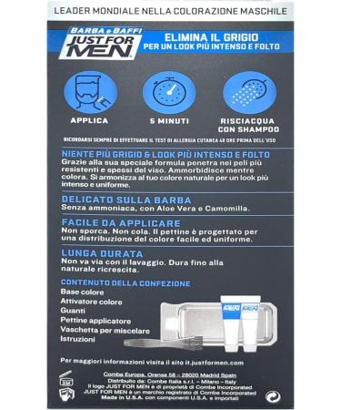 Just For Men Beard and mustache permanent color with black brush M55 2 x 14 ml - Buy Online on GoSupps.com