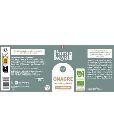 Huile d Onagre Bio 500 mg - 180 g lules - Confort f minin & quilibre au quotidien - Compl ment alimentaire 180 unit (Lot de 1) - Buy Online on GoSupps.com