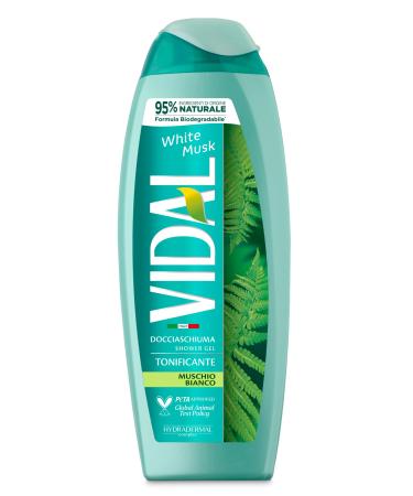Vidal Shower Gel White Musk 250 ml/8.4 Fl Oz Moisturizing Softening Body Care Unisex Made in Italy