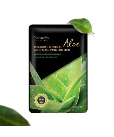 Charcoal Mineral Aloe Mask Pack for Men - Detoxify & Hydrate | 10 Pcs Facial Masks for Healthy Skin - Buy Online on GoSupps.com