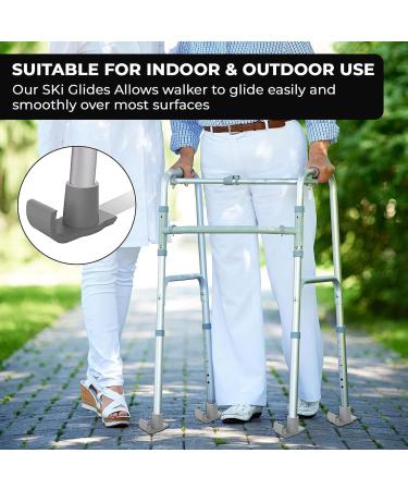 2/4 Pcs Universal Walker Ski Glides Heavy Duty Walker Feet Replacement Glides Caps for Folding Walker Easy to Install - Buy Online on GoSupps.com