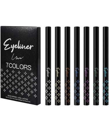 7 Colored Glitter Eyeliner Pencils Set Colorful Neon Liquid Eyeliner Waterproof Smudgeproof Long Lasting Colorful Eye Shadow Pencil Halloween Christmas Makeup Present Kit for Women - Buy Online on GoSupps.com