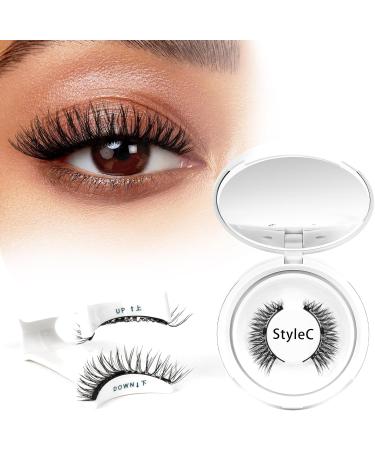 Higu clace Magnetic Eyelashes Natural Look Magnetic Lashes with Applicator 3D Eyelashes Soft 3 Magnets Half Lashes without Eyeliner - Style C01 - 1Pairs-C01