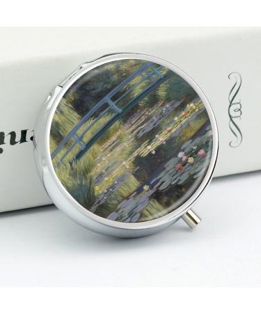 Travel Pill Box with 3 Compartments - Portable Water Lily Pond Design - Small Pill Organizer for Purse & Pocket - Buy Online on GoSupps.com