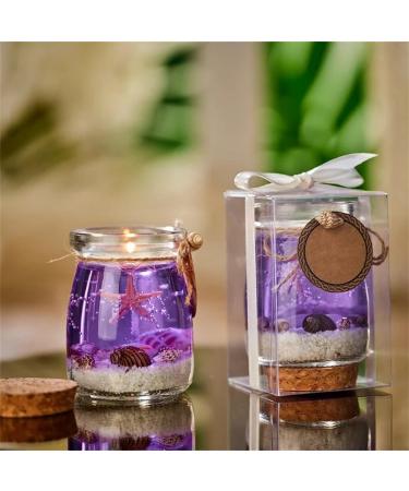 Handmade Ocean Theme Gel Candle - Blue Purple Pink Scented Candle with Shells | Perfect Gift for Meditation & Stress Relief - 2024 - Buy Online on GoSupps.com