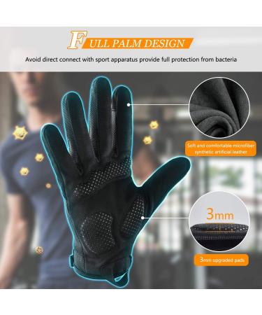 FREETOO Full-Finger Men's Workout Gloves - Excellent Grip & Palm Protection - Lightweight & Durable - Ideal for Weightlifting & Fitness - Dark Black (Large) - Buy Online on GoSupps.com