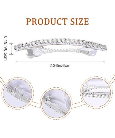 Sparkly Rhinestone Hair Clips Set - 4 Pcs Small Silver Barrettes for Women and Girls - Crystal Hair Accessories for Ponytail and Side Clips - Buy Online on GoSupps.com