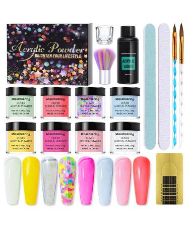 Nail Extension Powder Beginner Set All Season 8-Color Dip Powder Set Nail Enhancement Crystal Powder Set Nail Extension Sculpture Pollen Set (2)