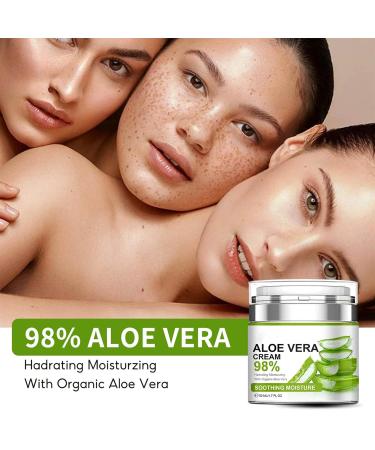 Aloe Vera Face Moisturizer Deep Moisturizing Day & Night Cream for Nourishes Reduces Fine Lines Firms Skin Improves Elasticity Non-Greasy Fast-Absorbing Formula for Dry Oily & Sensitive Skin 1.76 oz - Buy Online on GoSupps.com