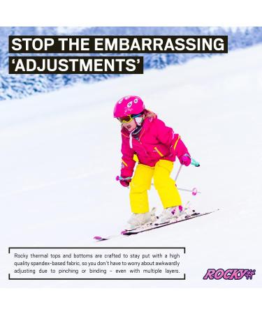 Girls' Rocky Thermal Underwear Set - Black Medium | Long Johns Shirt & Pants Base Layer for Ski & Extreme Cold - Buy Online on GoSupps.com