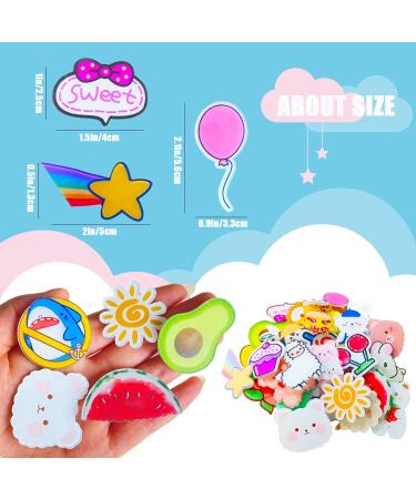 60 Pcs Aesthetic Acrylic Brooch Pins Set for Backpacks, Hats, Jackets - Cute Kawaii Design - Perfect Gift for Girls - Buy Online on GoSupps.com