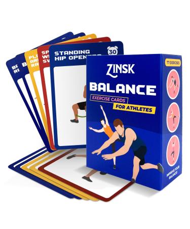Balance Exercise Cards for Athletes  Workout Cards for Core and Standing Balance  Balance Trainer Fitness Deck for Full-body Balance Exercises for Gym & Home Workout - Fitness Exercise Cards