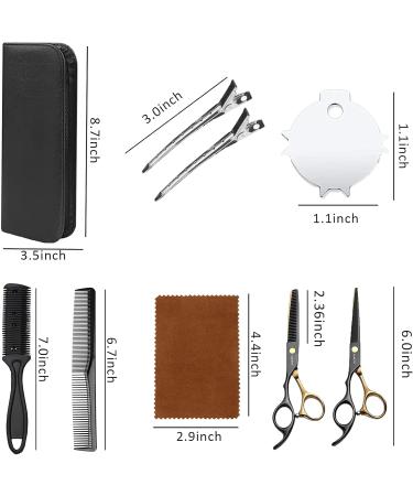Hair Cutting Scissors Kit Hair Cutting Kit with 10 PCs Stainless Steel Haircut Scissors Professional for Men Women Pets Home Salon Barber - Buy Online on GoSupps.com