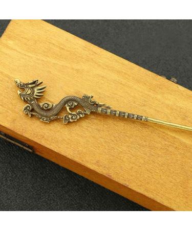HEALLILY Hair Sticks Vintage Bronze Chinese Retro Hair Chopsticks Dragon Chignon Pin Women Antique Hair Accessories Decorative - Buy Online on GoSupps.com