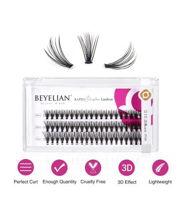 BEYELIAN Individual 3D Natural Look Cluster Lashes - 20 Roots 0.10mm Mix (10/12/14mm) - DIY Eyelash Extensions - Buy Online on GoSupps.com