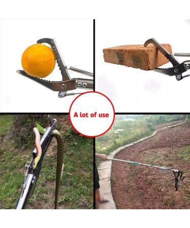 Snake Tongs 1.5 Meters Reptile Grabber Catcher Stainless Steel Serrated Wide Jaw Snake Reptile Catcher Folding Design - Buy Online on GoSupps.com