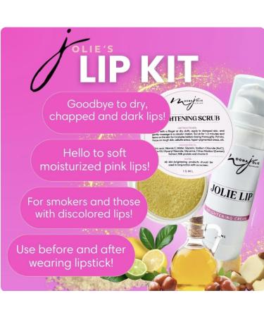 Moona Jolie Lip Kit | Hydrating Lip Cream & Organic Exfoliating Scrub - Nourish & Revitalize Lips with Vitamin C Kojic Acid & Jojoba Oil - International Shipping Available - Buy Online on GoSupps.com