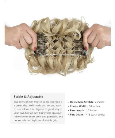 Yamel Natural Blonde Chignon Hairpiece | Curly Bun Scrunchie Extension for Women - Buy Online on GoSupps.com