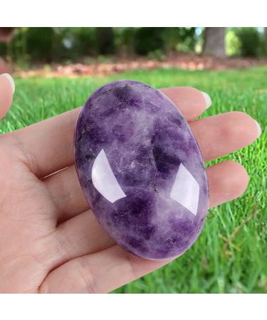 Buy XIANNVXI 2.4 Large Amethyst Worry Stones - Natural Polished Palm Gemstones for Healing & Reiki Energy - Buy Online on GoSupps.com